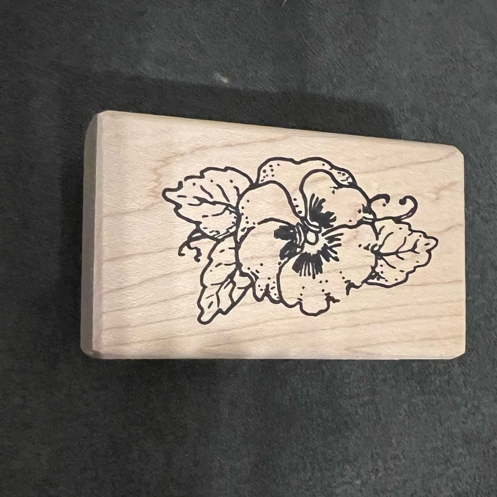 Floral Engraved Wooden Block